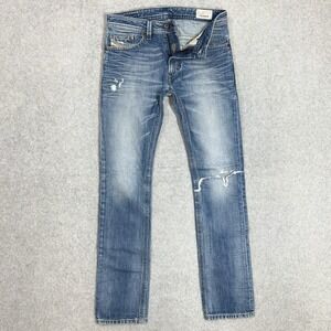 Diesel THAVAR Jeans Mens 27x30 Slim Skinny 3D Lightwash Thrashed Faded 0806P